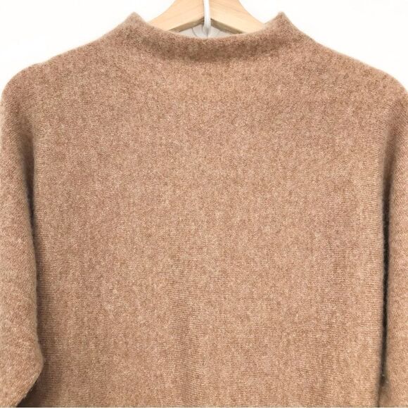 Magaschoni 100% Cashmere Super Soft Tan Funnel Neck Pullover Sweater - Picture 4 of 12